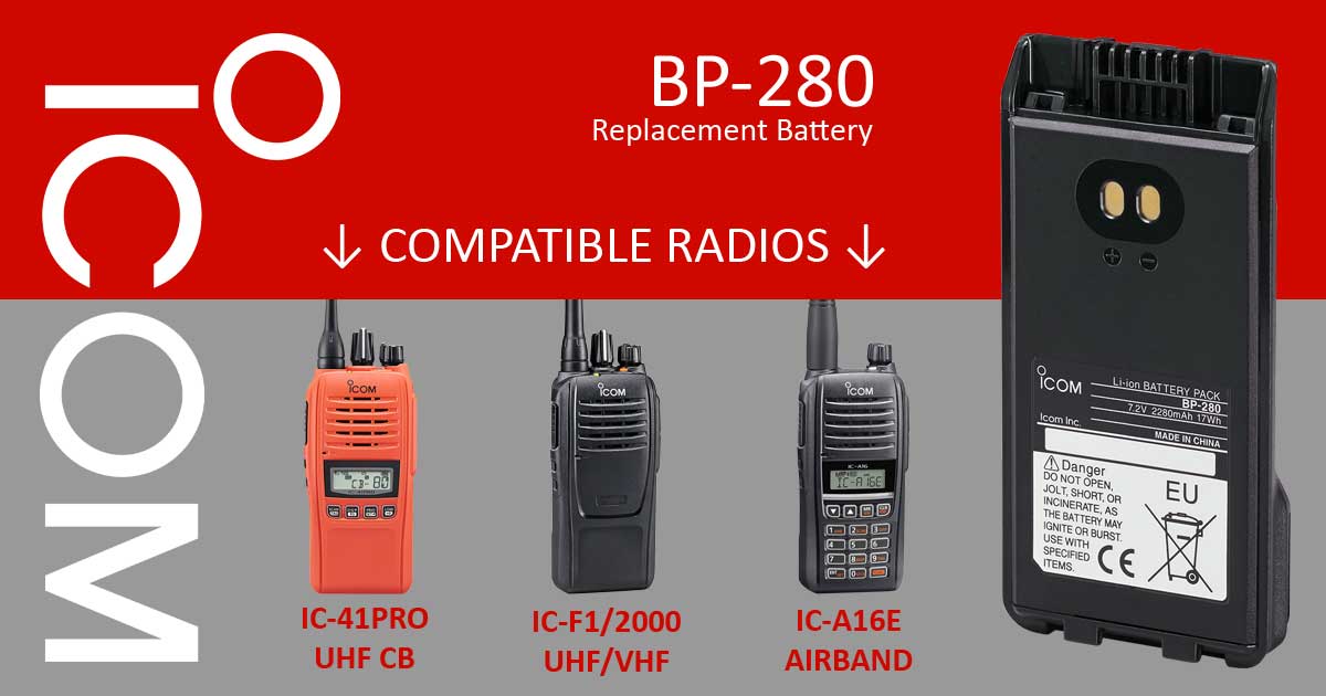BP-280 Replacement Two-Way Radio Battery for ICOM BP-279 BP-280LI 