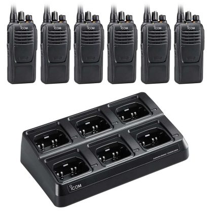 Icom IC-F2000 6-Pack Bundle With 6-Way Charger