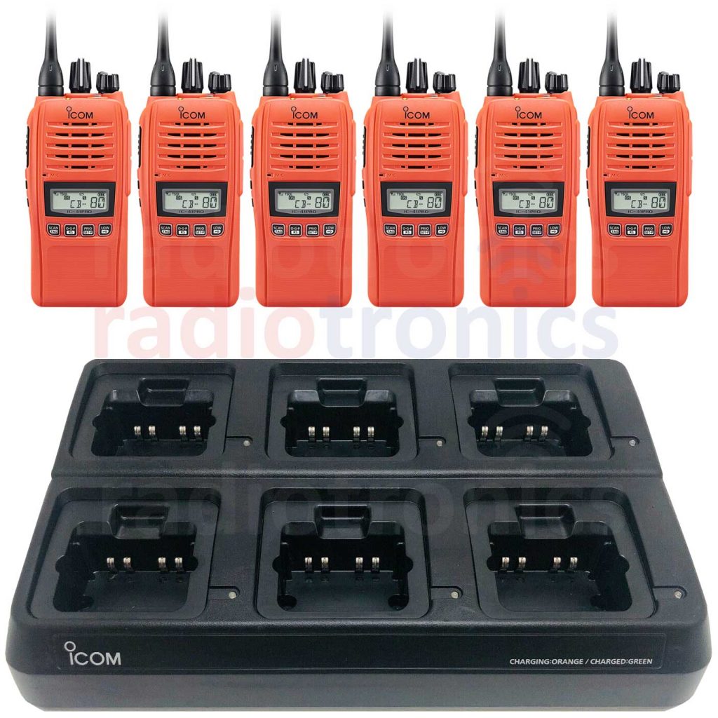 Icom IC-41PRO 6-Pack Bundle With 6-Way Charger - Radiotronics