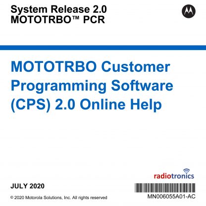 MOTOTRBO CPS 2.0 User Guide (MN006055A01-AC)